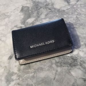 Michael Kors Small Two-Tone Crossgrain Jet Set Leather Wallet